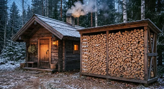 Укладка дров в Томске, улица Речная, 15